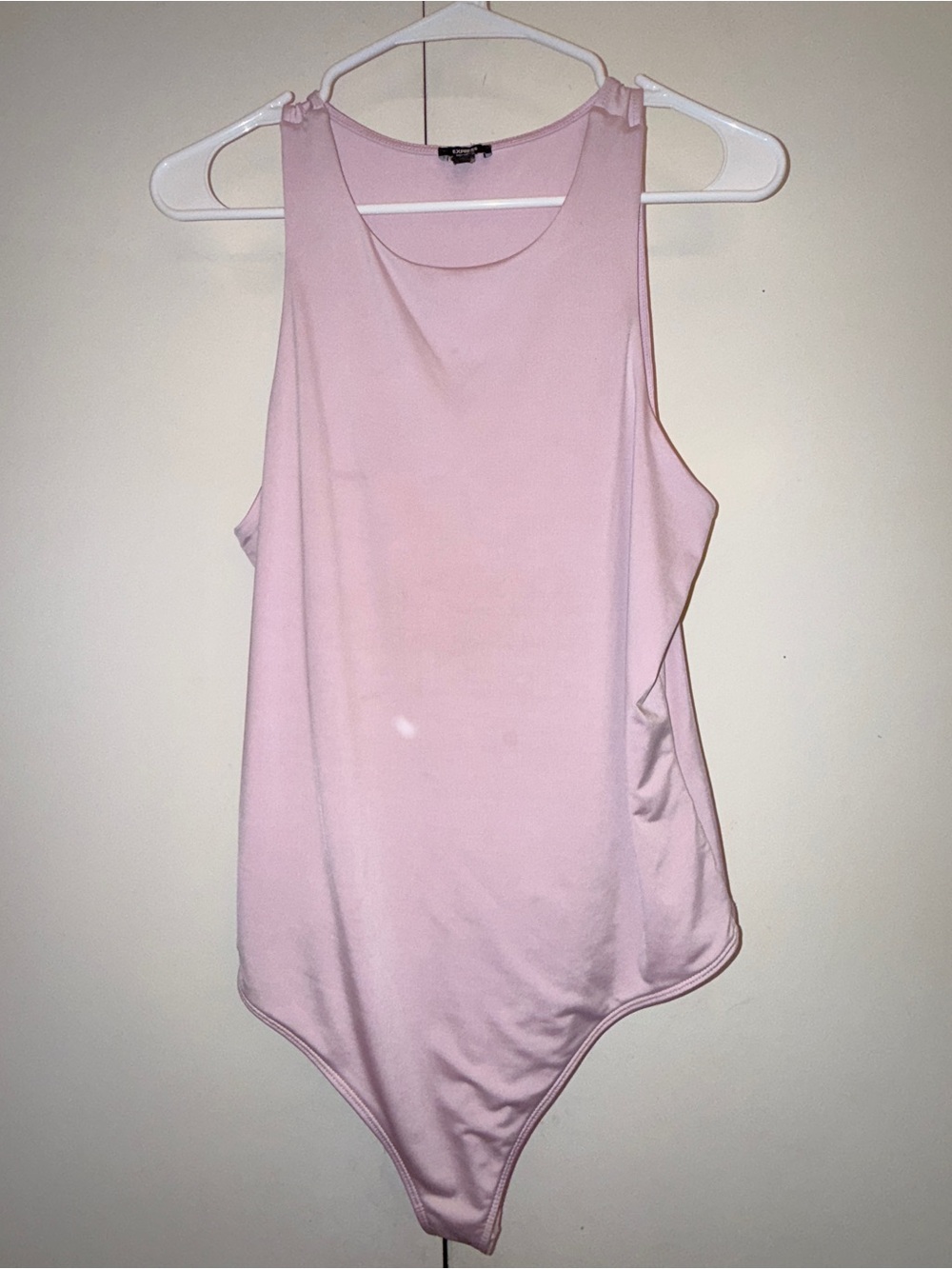 Express Light Pink Sleeveless Scoop-Neck Bodysuit
